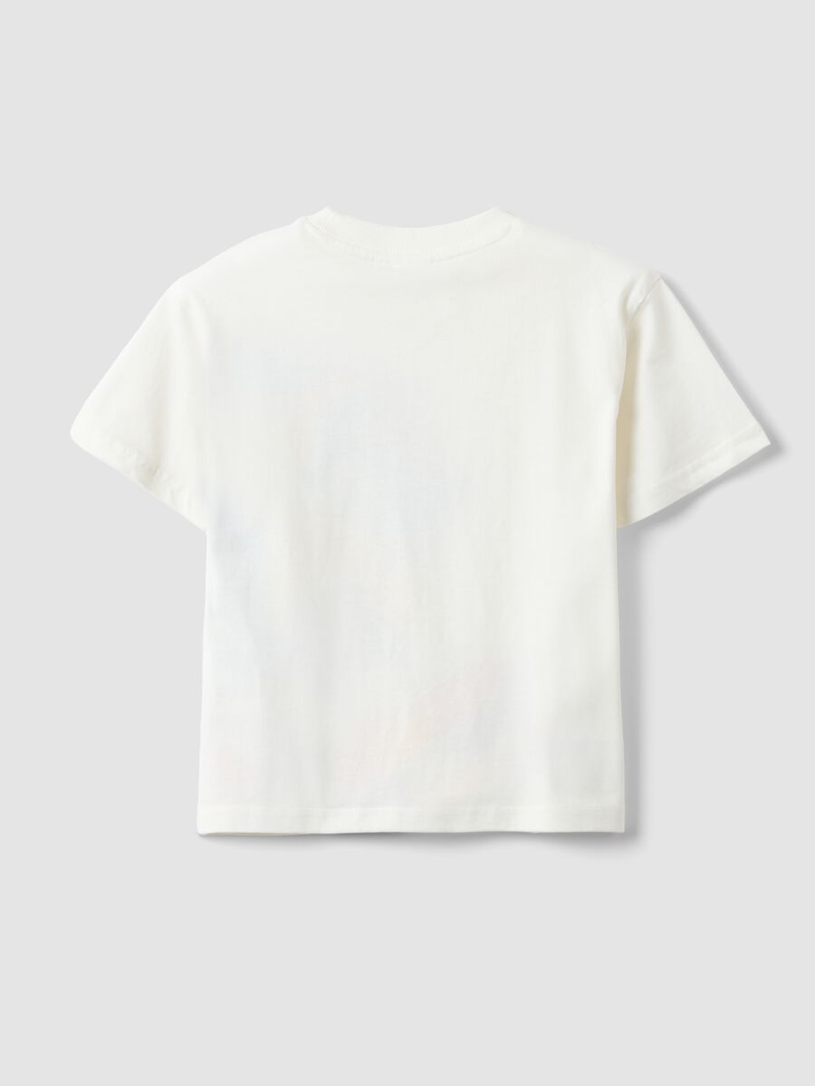 T-shirt in puro cotone bianca da bambino regular fit con Sonic_1