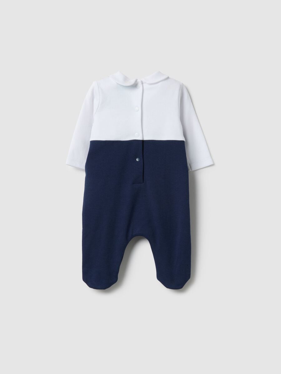 Baby girl regular fit multicolour pure cotton playsuit with Disney embroidery_1