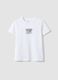 Girls' regular fit white pure cotton T-shirt with phrase_3