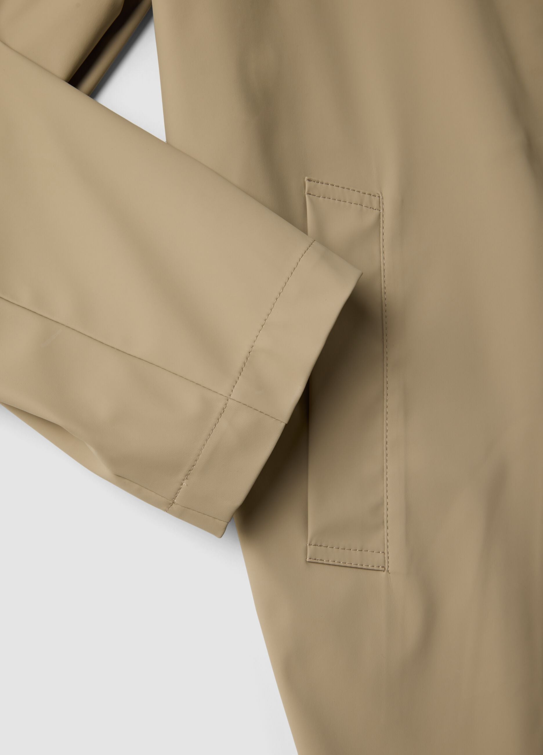 Impermeabile beige regular fit con zip