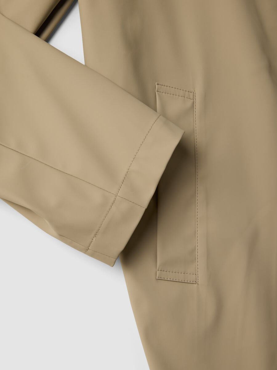 Impermeabile beige regular fit con zip_1