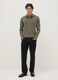 Long-sleeve green cotton polo shirt regular fit_0