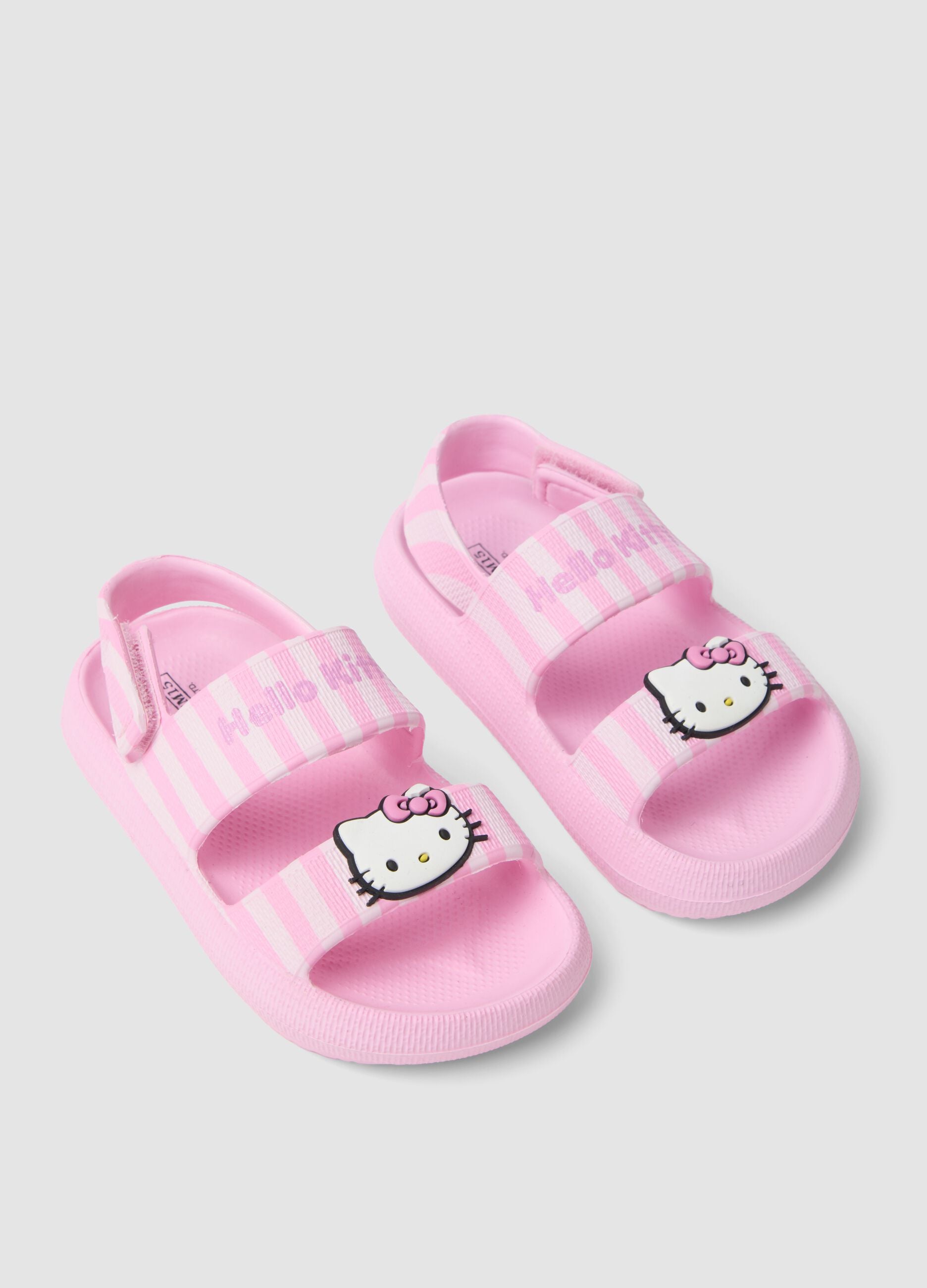 Pink striped print sandals