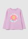 Long-sleeved T-shirt with glitter ice cream print_0