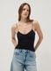 Black organic cotton tank top with thin straps_0