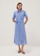 Pure viscose multicolour striped regular fit dress with belt_0