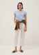 White cotton stretch straight jogger trousers_0