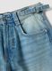 Light blue pure cotton denim Bermuda shorts, baggy fit_5