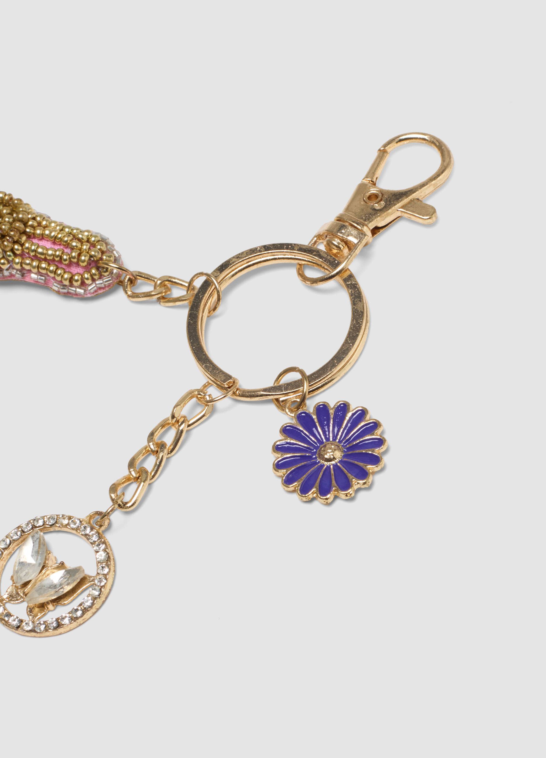 Multicolour pendant with charms and gold details