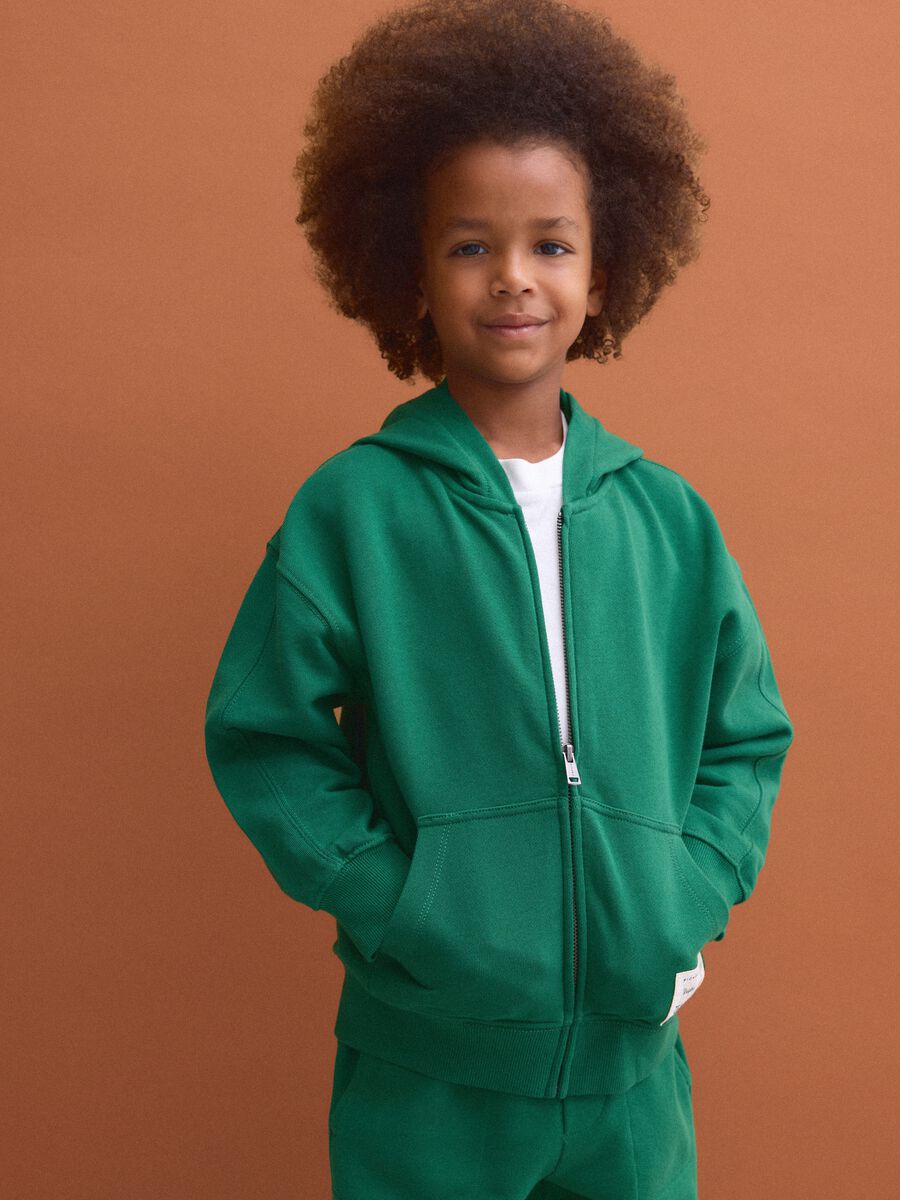 Green pure cotton hoodie, regular fit, for boys_1