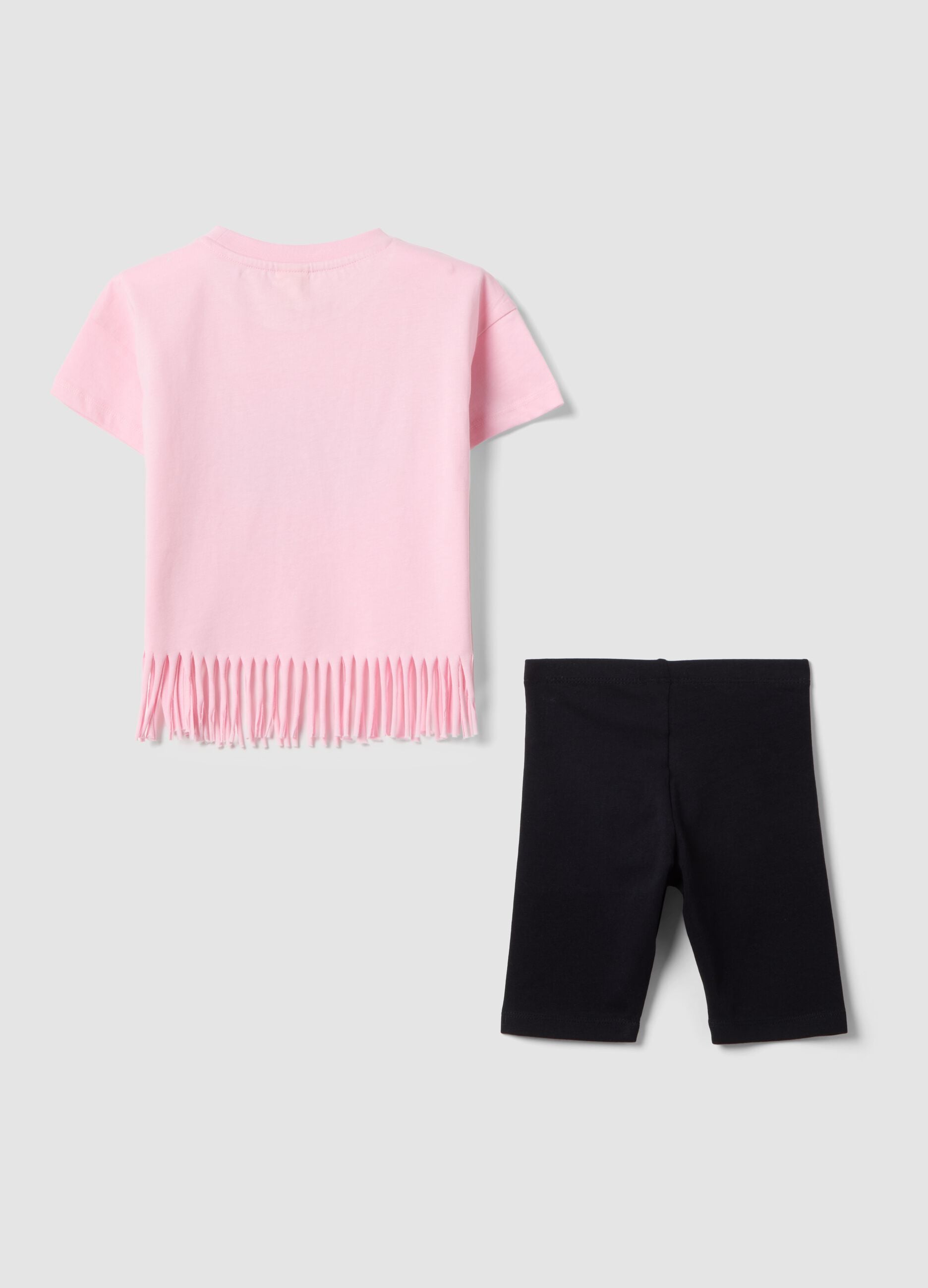 Girl's multicoloured pure cotton set regular fit with Stitch