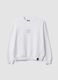 White oversized pure cotton sweatshirt with stars for girls_0