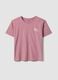 Pink organic cotton pyjama T-shirt with front slogan_4