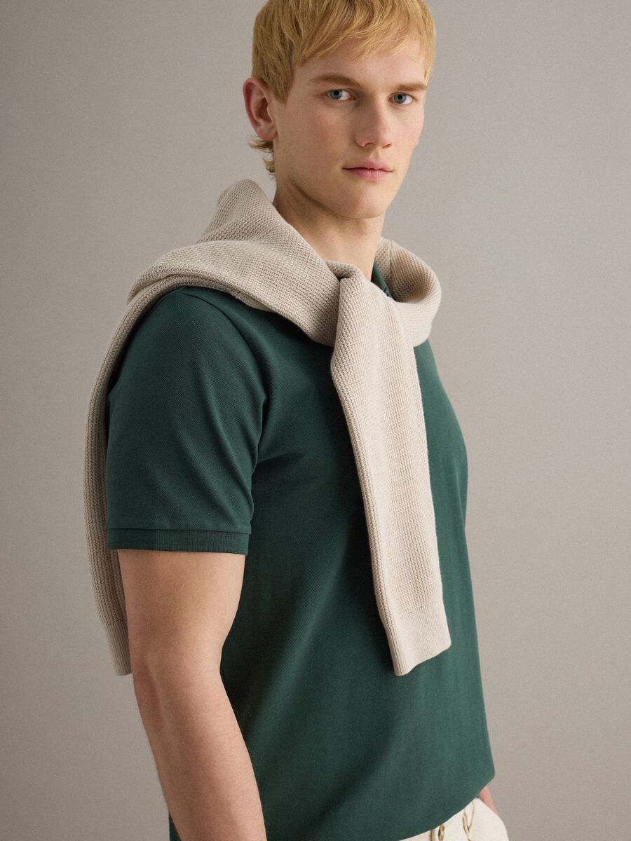 Green Supima cotton polo shirt, regular fit_0