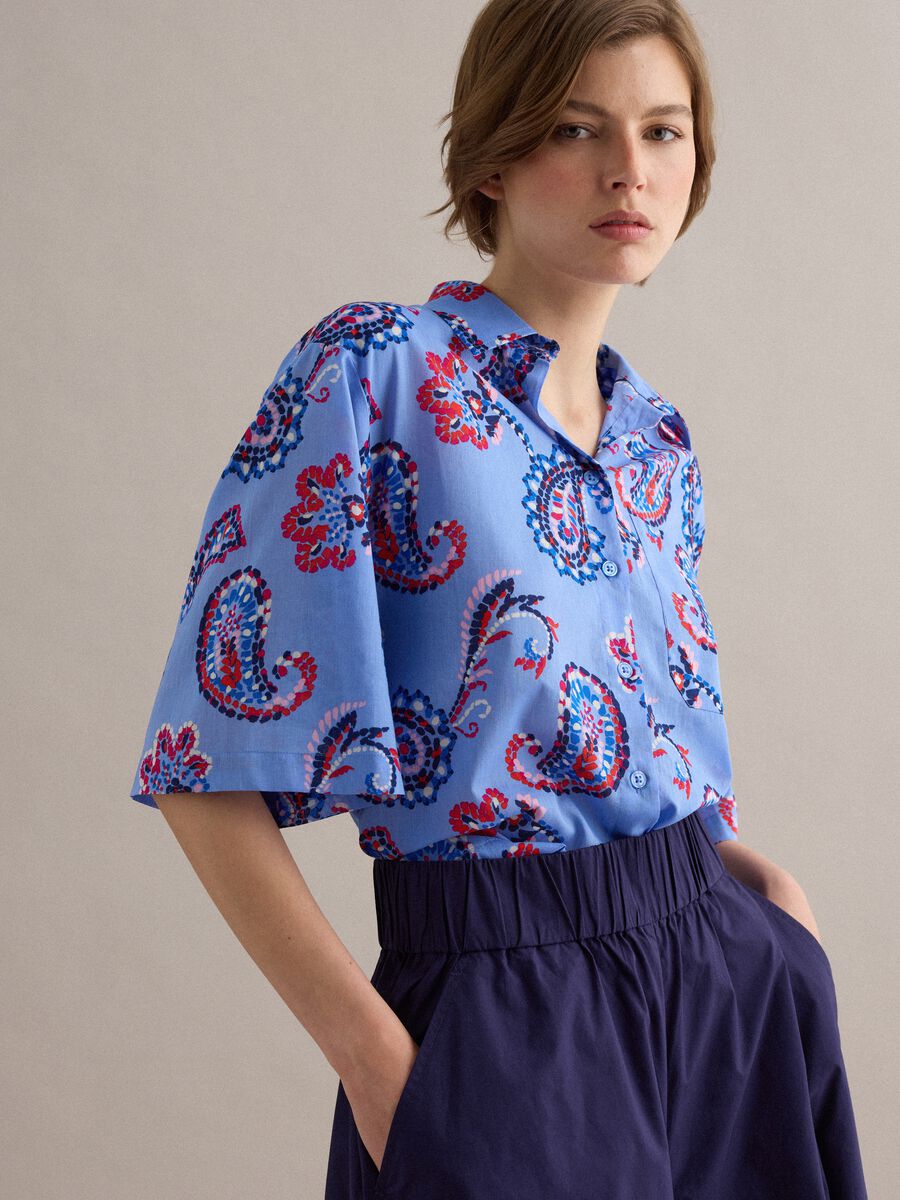 Pure cotton multicolour over-fit patterned shirt_0