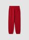 Red regular-fit joggers in pure organic cotton for boys_1