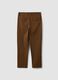 Pantaloni chino marroni in cotone elasticizzato straight fit_6