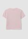 Pink cropped pure cotton T-shirt with graphic print, regular fit_1