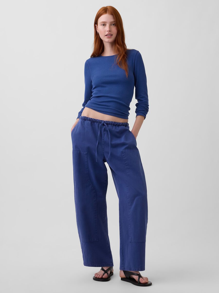 Pantaloni a palazzo in puro cotone_0