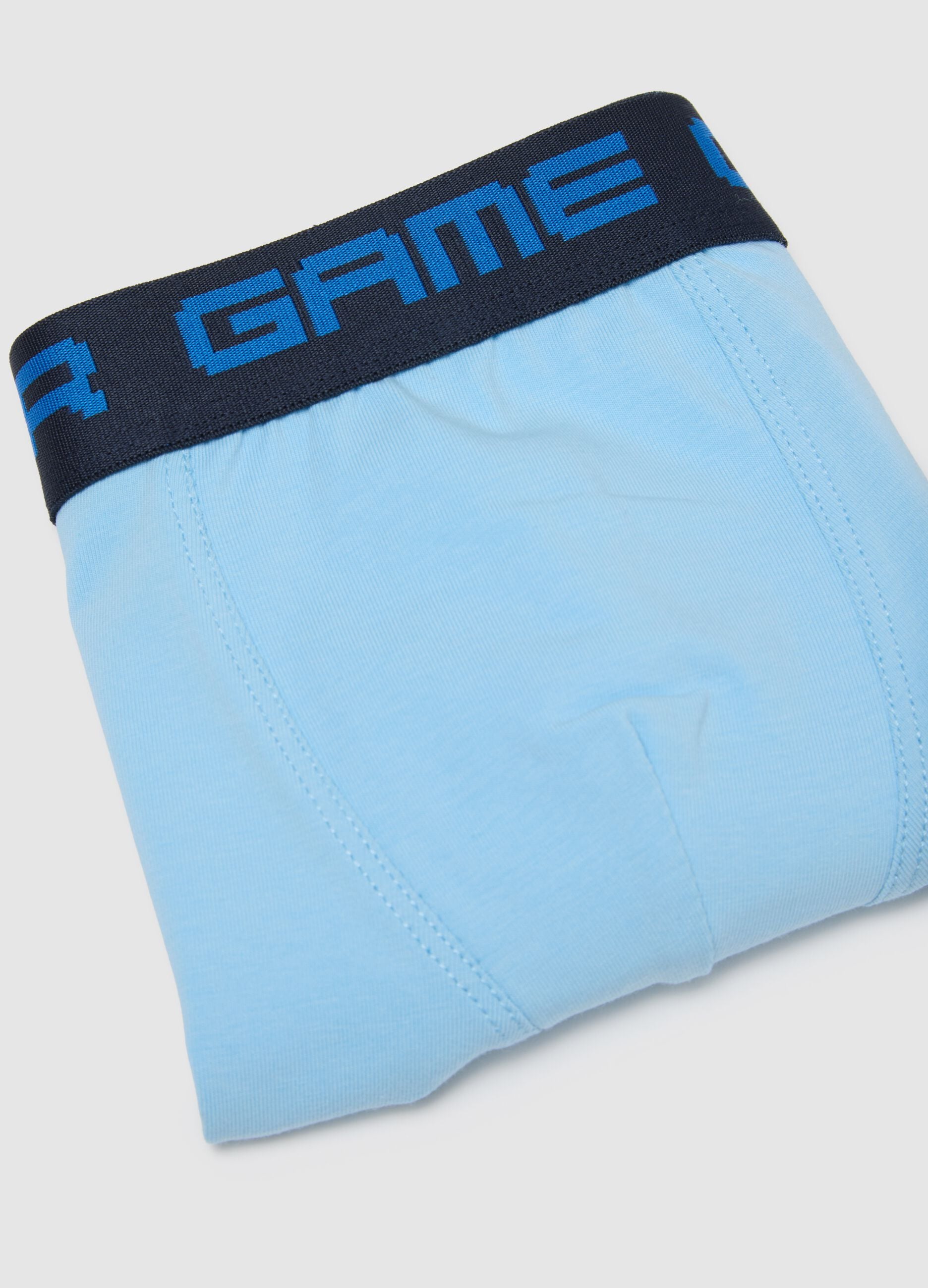 Boys' regular fit stretch cotton blue boxers with print
