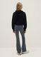 Girls' grey stretch cotton flare leggings_1