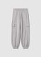 Girls' regular fit grey pure cotton jogger trousers_3