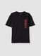Children's black pure cotton oversized fit T-shirt with print_3