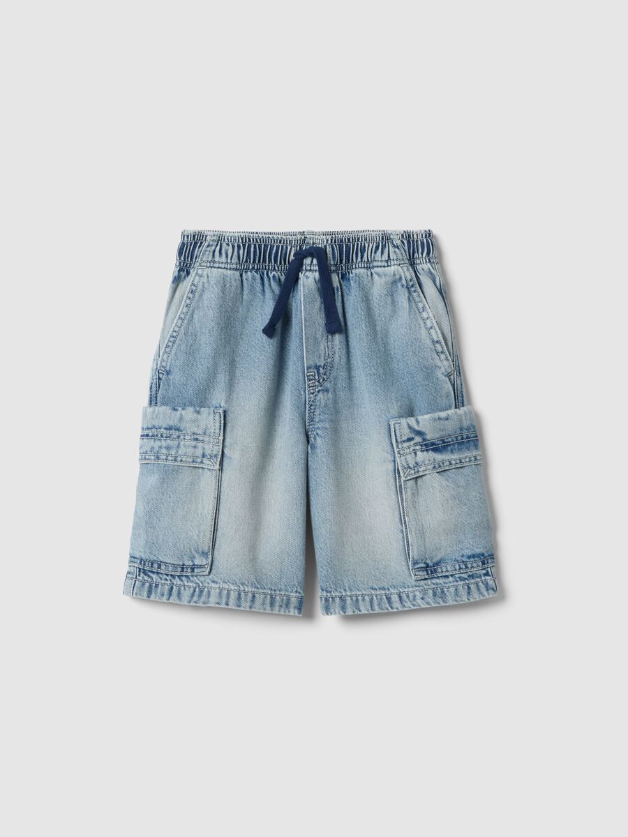 Baggy pure cotton blue shorts for boys_3