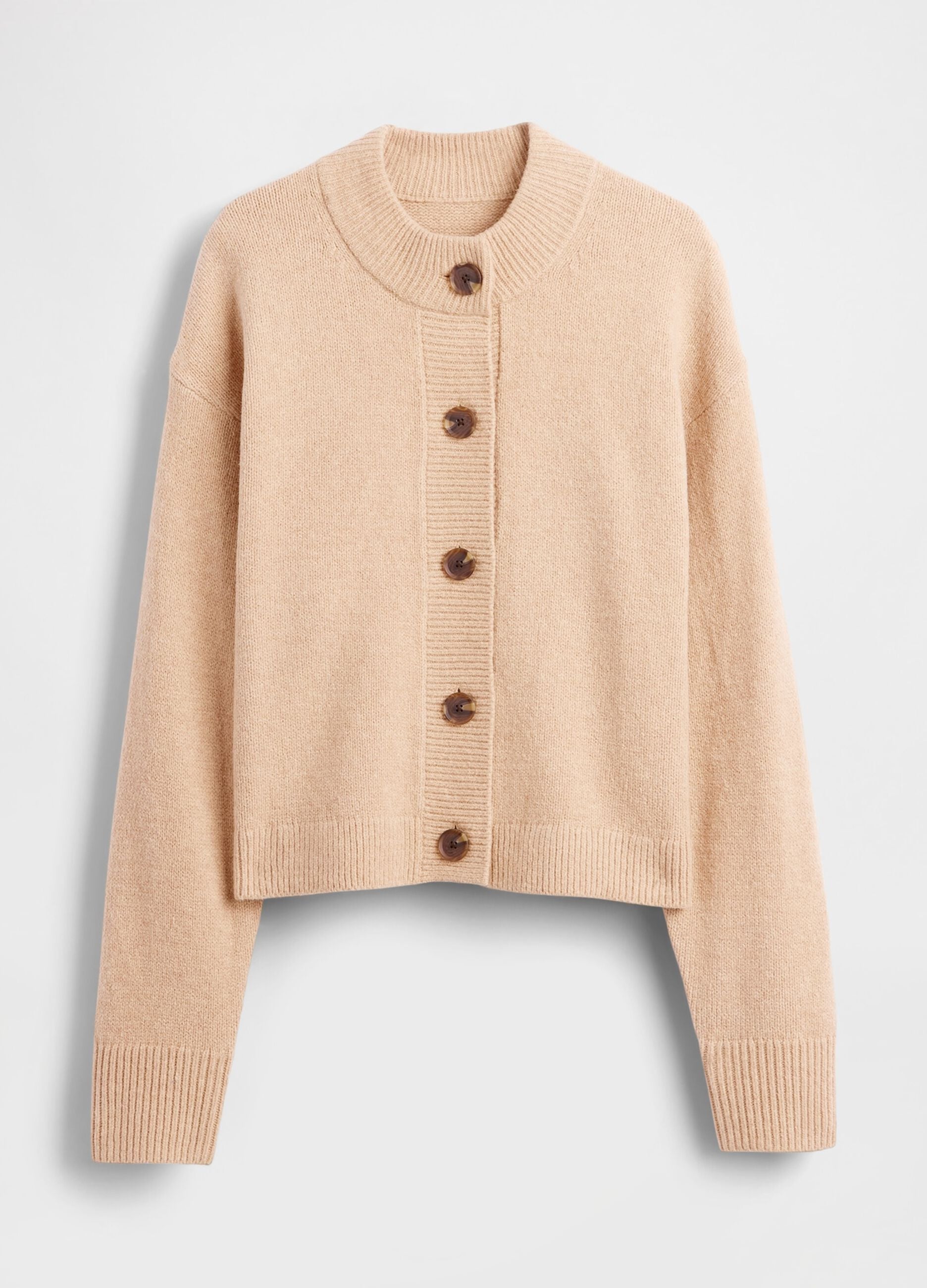 Beige knitted cardigan for women
