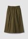 Green wide-leg jogger trousers in cotton and lyocell blend for girls_0