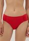 Red bikini bottoms in stretch fabric with ruched details, regular fit_1