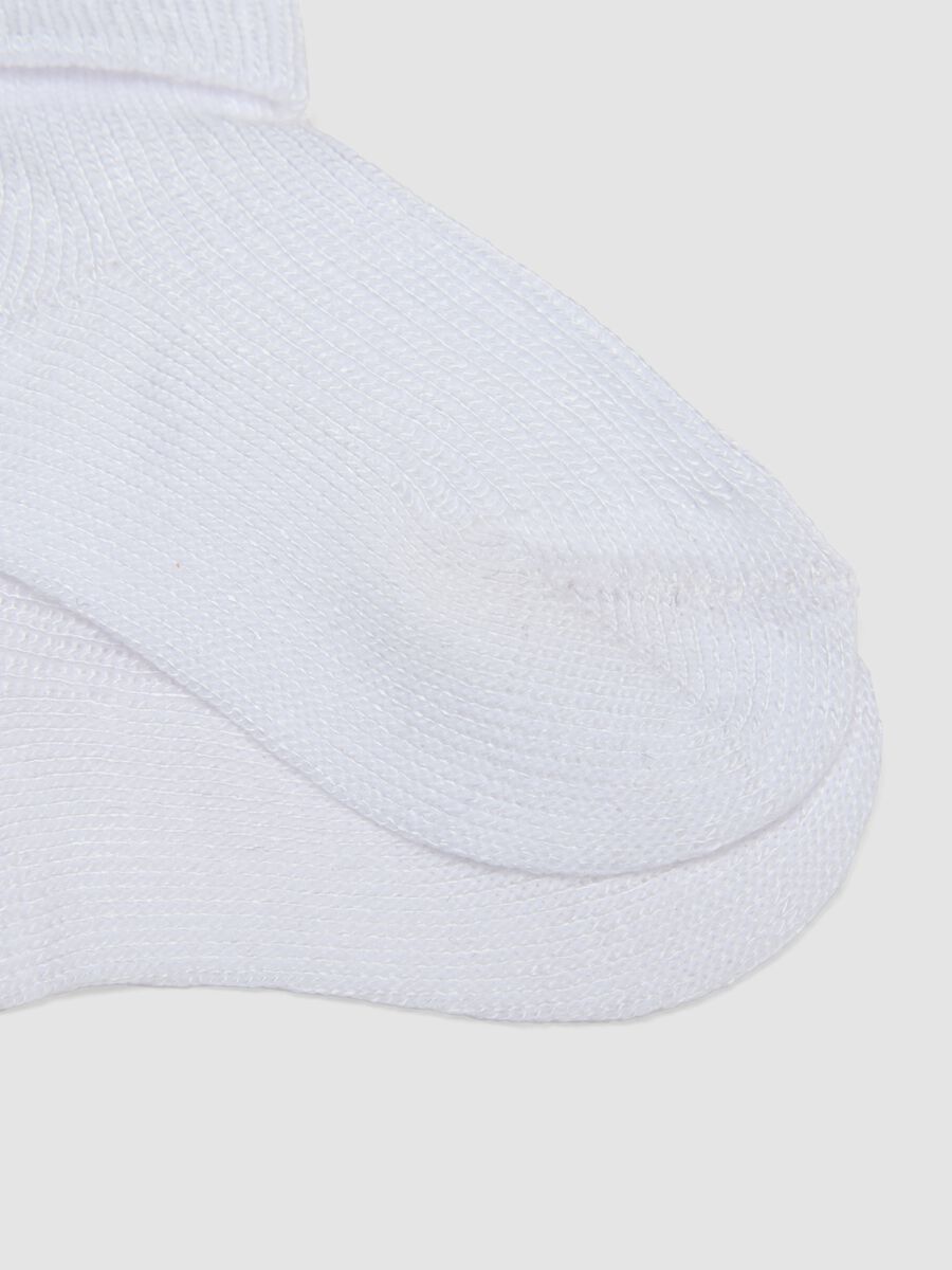 Twin-pack of short white bamboo blend socks for newborns_2