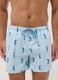 Blue striped swim shorts with seahorse print_1