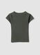 Green fitted ribbed stretch-cotton T-shirt with studs_1