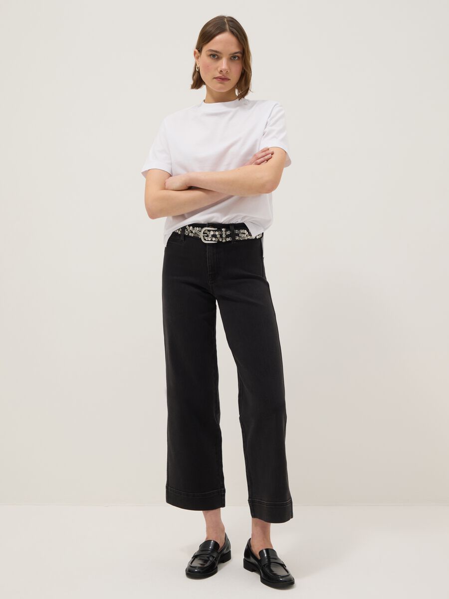 White crew neck pure cotton t-shirt regular fit_1