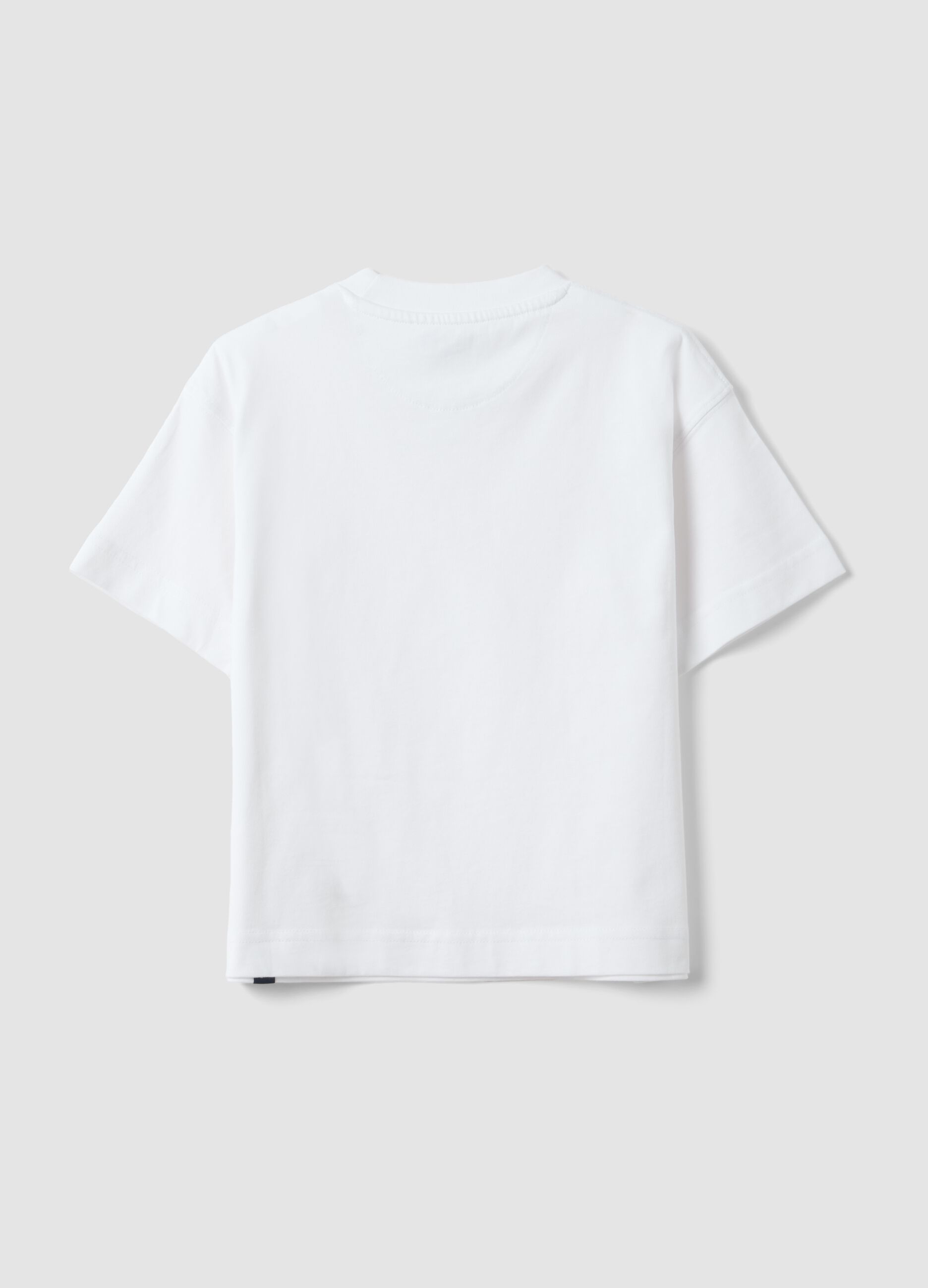 White pure cotton oversized fit children's t-shirt