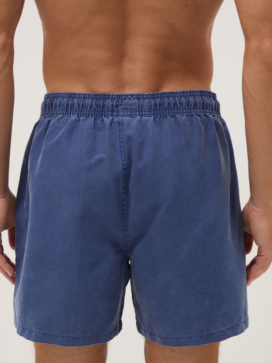 Navy blue swim boxer shorts with drawstring_2