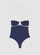 Blue stretch swimsuit with white piping_4
