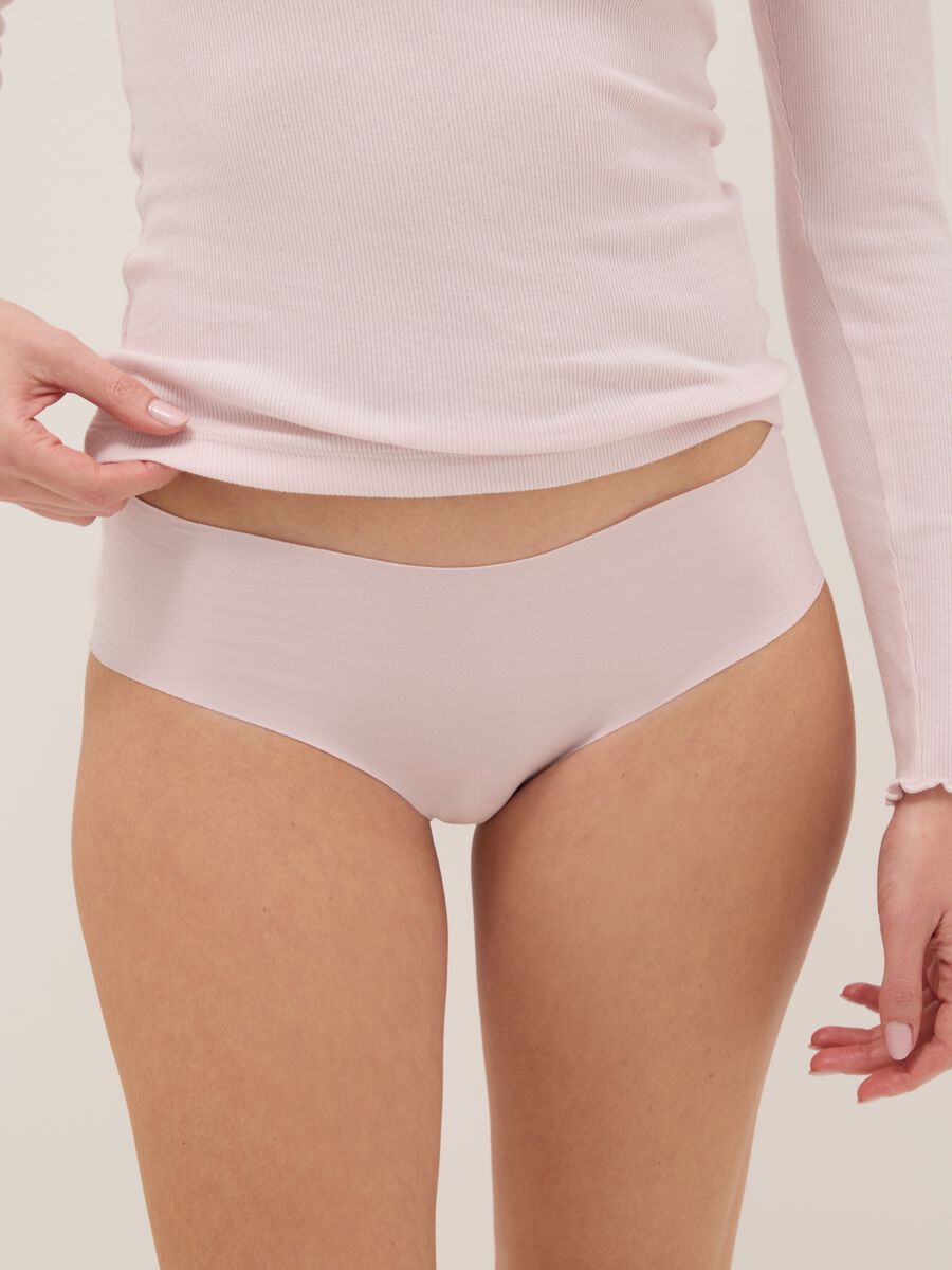 Regular fit pink stretch cotton briefs_1