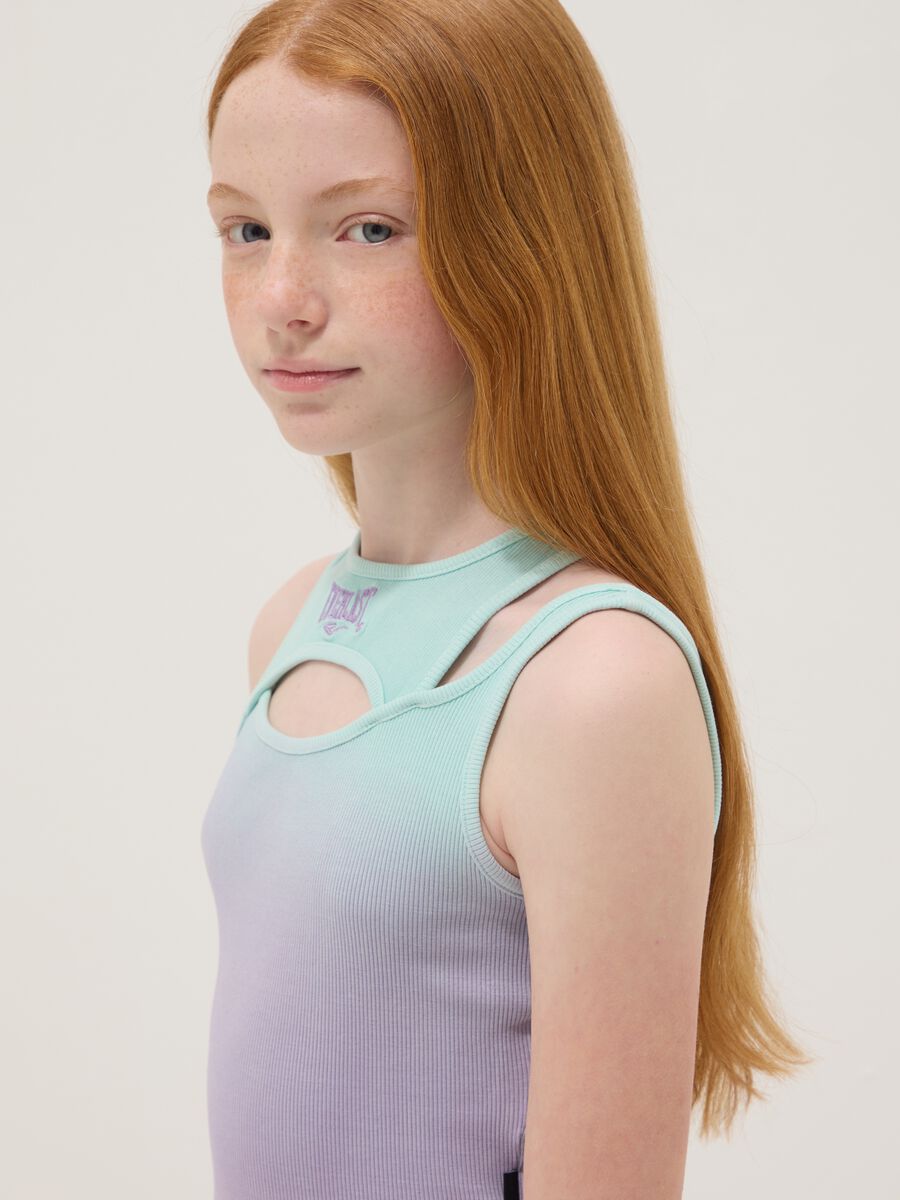 Purple ombr&eacute; stretch cotton fitted girls&rsquo; tank top_0