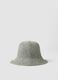 Green bucket hat in pure paper fabric_0