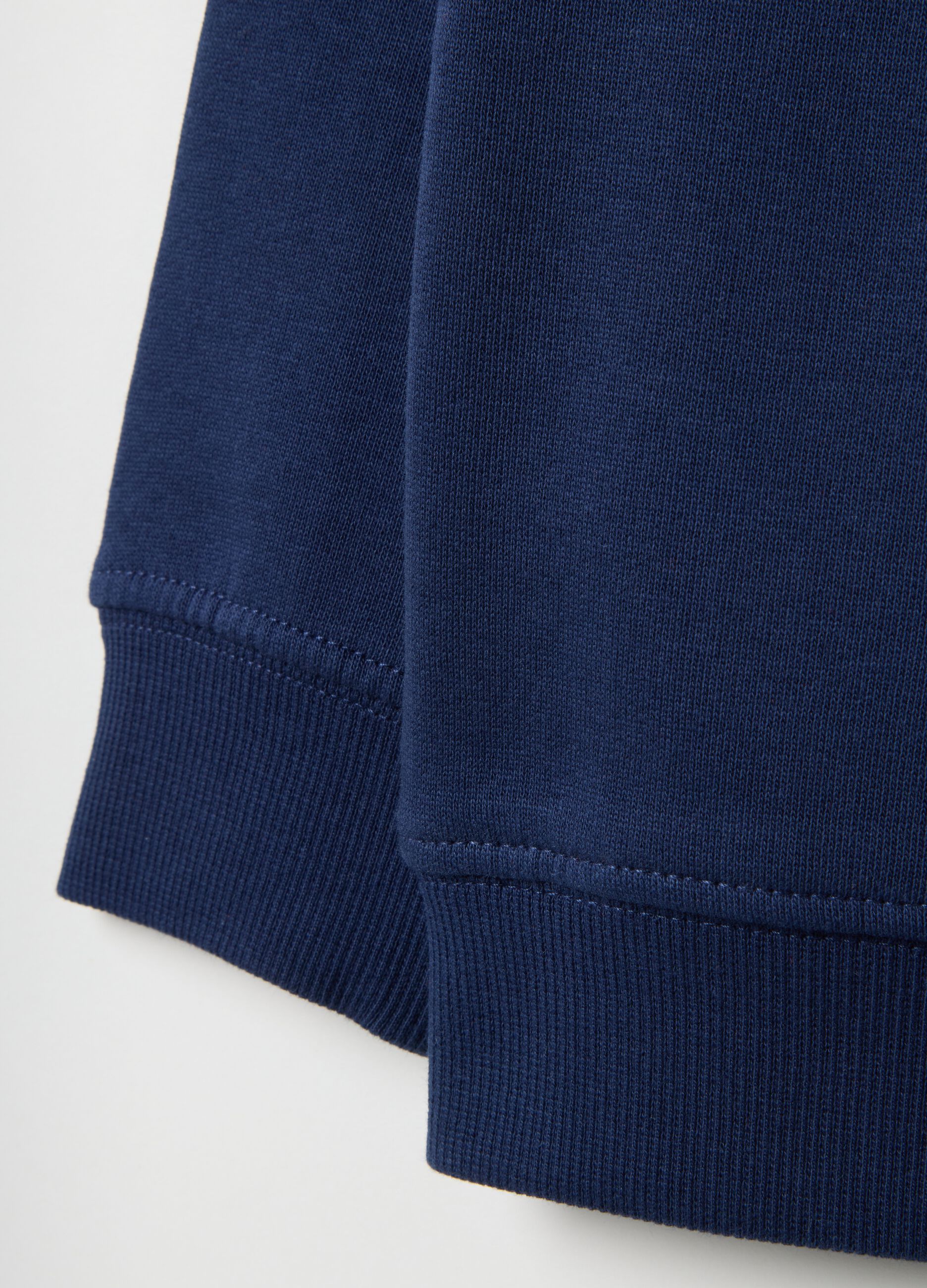 Blue kids' crew neck sweatshirt in pure cotton with relaxed fit