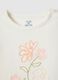 Girl's white stretch cotton T-shirt with floral embroidery_2