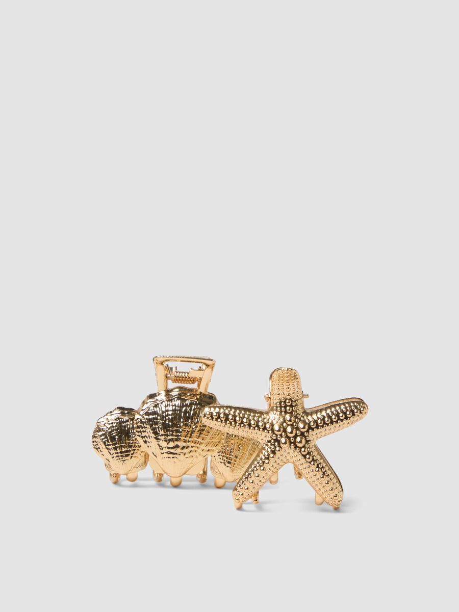 2-pack gold-tone shell and starfish hair clips_0