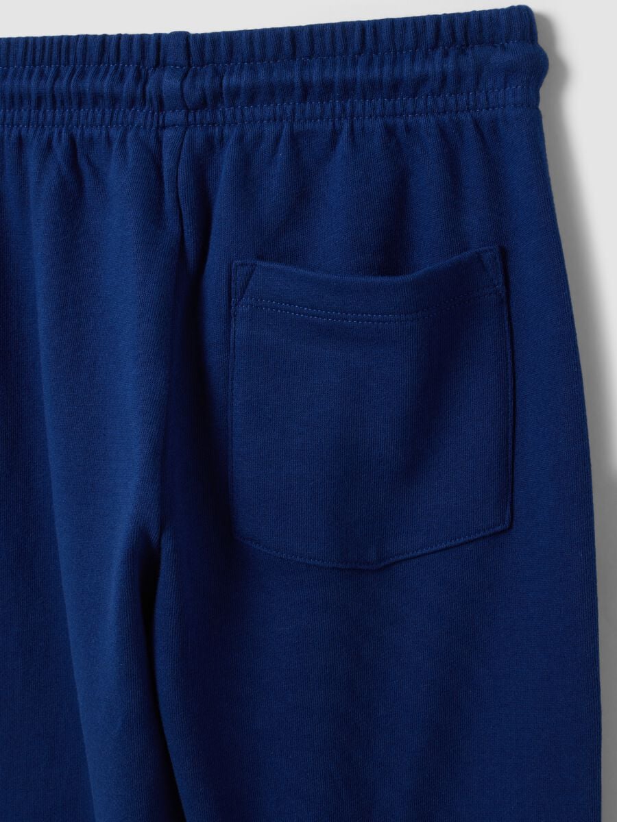 Blue regular-fit joggers in pure organic cotton for boys_3