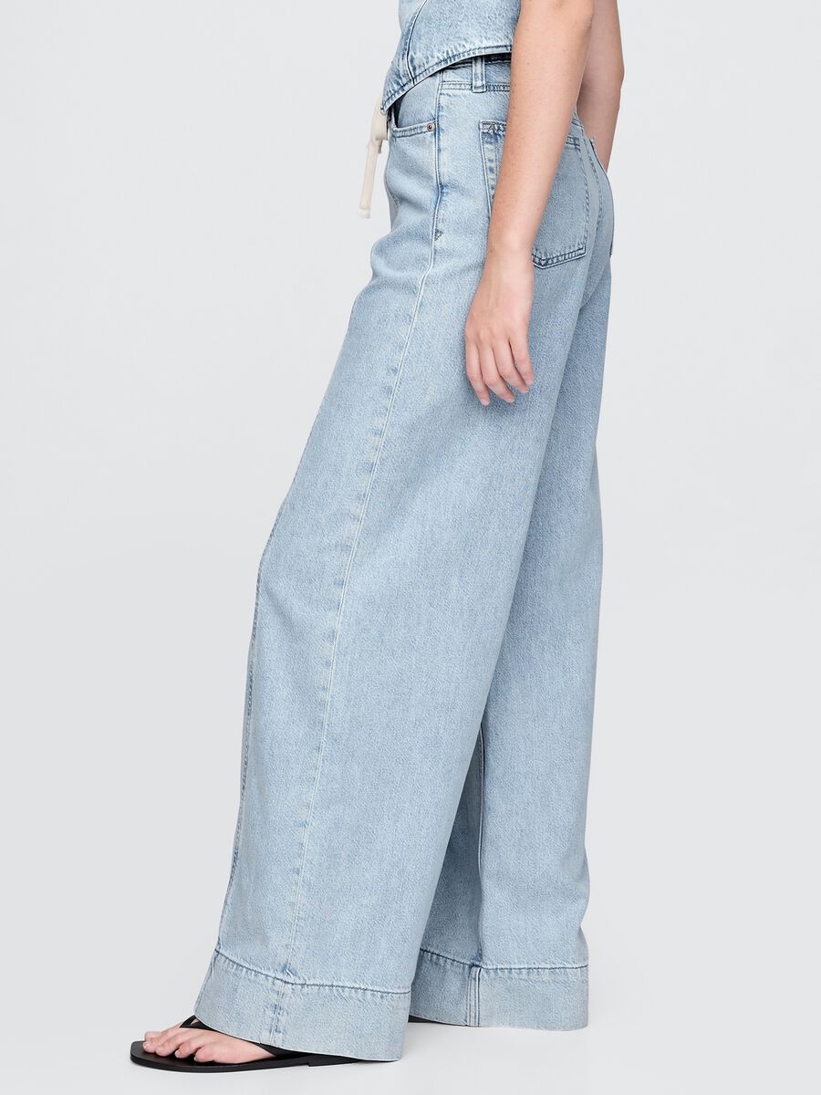 Light Denim Wide Leg Trousers by Gap_3