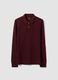 Red long-sleeve piqu&eacute; polo in pure organic cotton, regular fit_0
