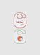 Two-pack white cotton blend bibs with velcro and prints_0
