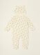 White baby sleepsuit with teddy bear print_3