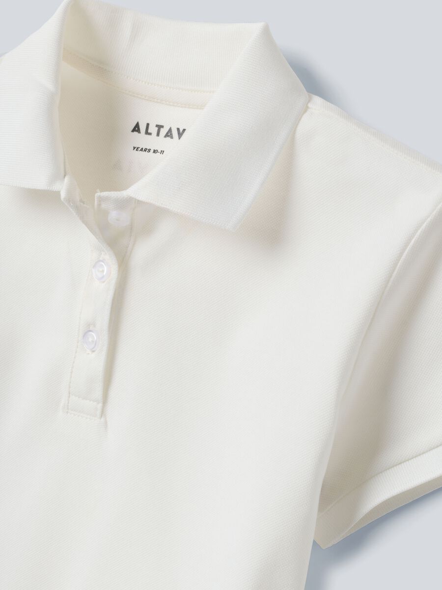 ALTAVIA COURT white sporty polo in stretch cotton_5